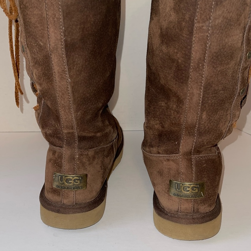 UGG Australia Limited Edition Suede Side Lace Up Boots - Picture 6 of 16